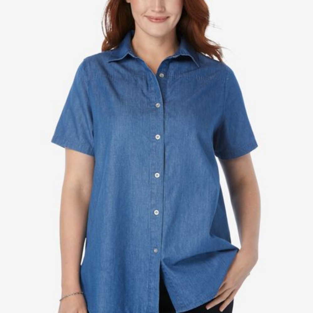Woman Within Women's Denim Shirt